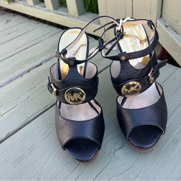 Michael Kors, McKenzie Black Women Heel Sandals Size 9 - Picture 6 of 12